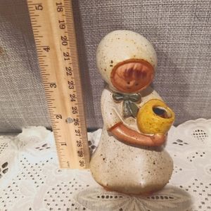 Pottery girl "planter" figurine, vintage